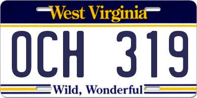 WV license plate OCH319