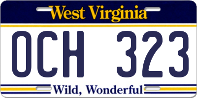 WV license plate OCH323