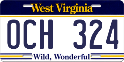 WV license plate OCH324