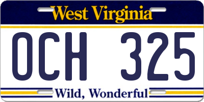 WV license plate OCH325
