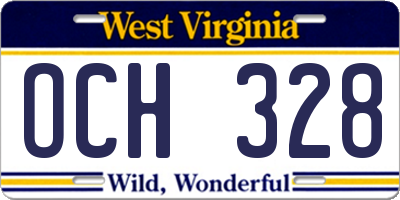 WV license plate OCH328