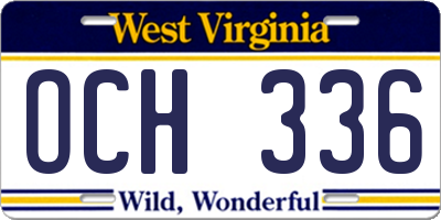 WV license plate OCH336