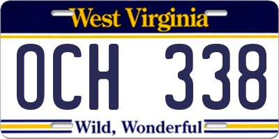 WV license plate OCH338