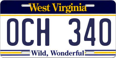 WV license plate OCH340