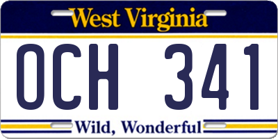 WV license plate OCH341