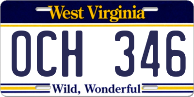 WV license plate OCH346