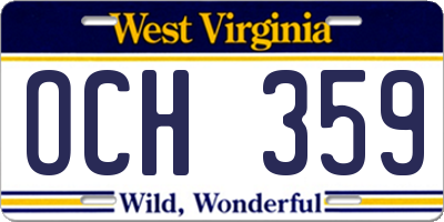 WV license plate OCH359