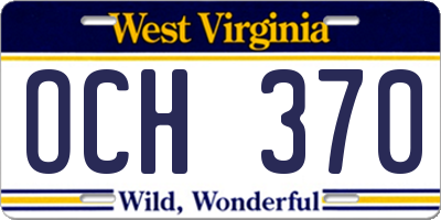 WV license plate OCH370