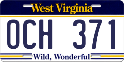 WV license plate OCH371