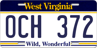 WV license plate OCH372