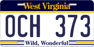 WV license plate OCH373