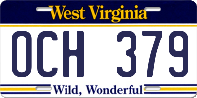 WV license plate OCH379