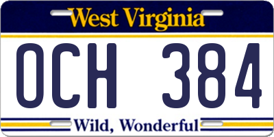 WV license plate OCH384