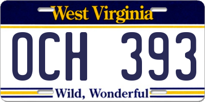 WV license plate OCH393