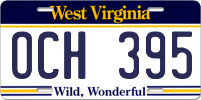 WV license plate OCH395