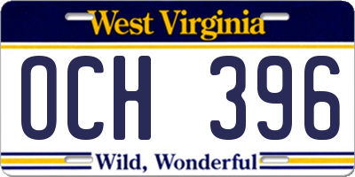 WV license plate OCH396