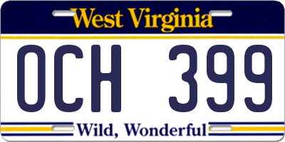 WV license plate OCH399