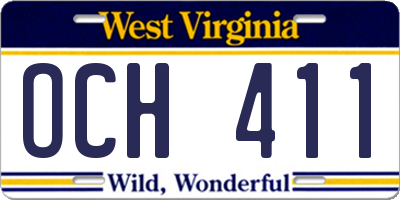 WV license plate OCH411