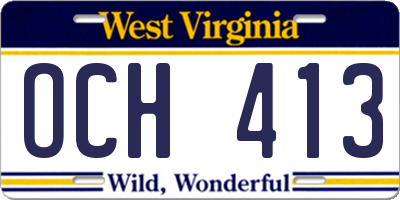 WV license plate OCH413