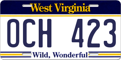 WV license plate OCH423