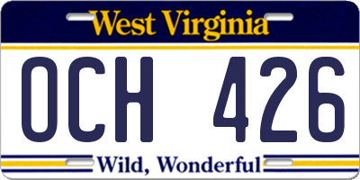 WV license plate OCH426