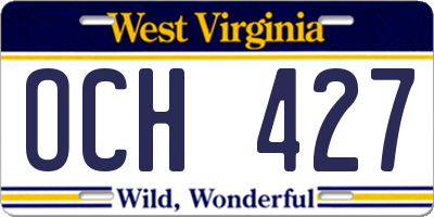 WV license plate OCH427