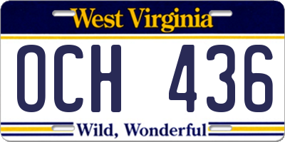 WV license plate OCH436