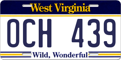 WV license plate OCH439