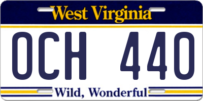 WV license plate OCH440