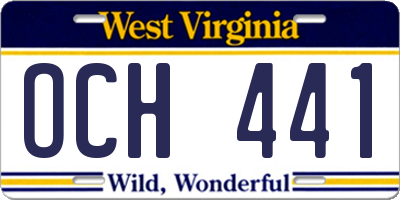 WV license plate OCH441