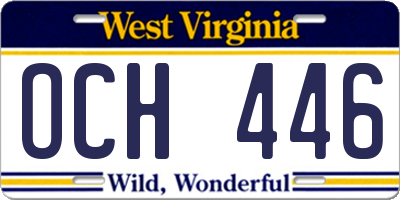 WV license plate OCH446