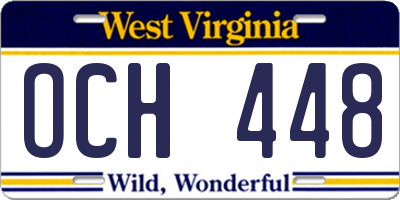 WV license plate OCH448