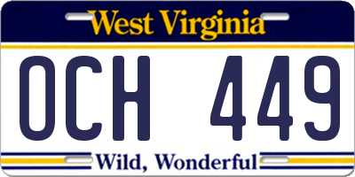 WV license plate OCH449