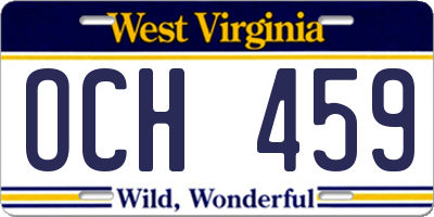 WV license plate OCH459