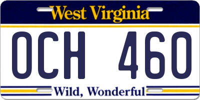 WV license plate OCH460