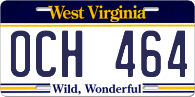 WV license plate OCH464