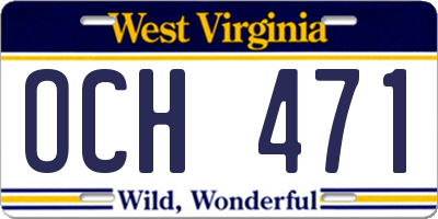 WV license plate OCH471