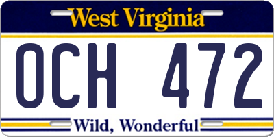 WV license plate OCH472