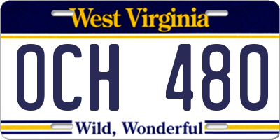 WV license plate OCH480