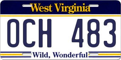 WV license plate OCH483
