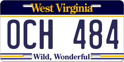 WV license plate OCH484