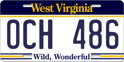 WV license plate OCH486
