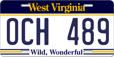 WV license plate OCH489