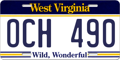 WV license plate OCH490