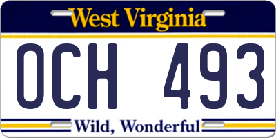 WV license plate OCH493