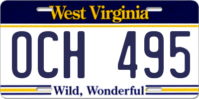 WV license plate OCH495