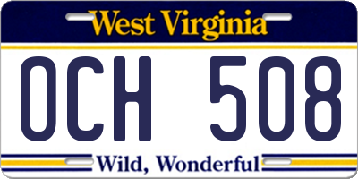 WV license plate OCH508