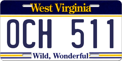 WV license plate OCH511