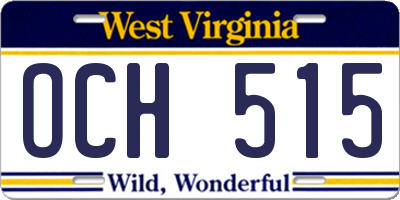 WV license plate OCH515