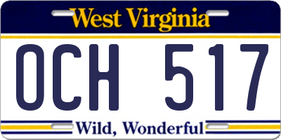 WV license plate OCH517